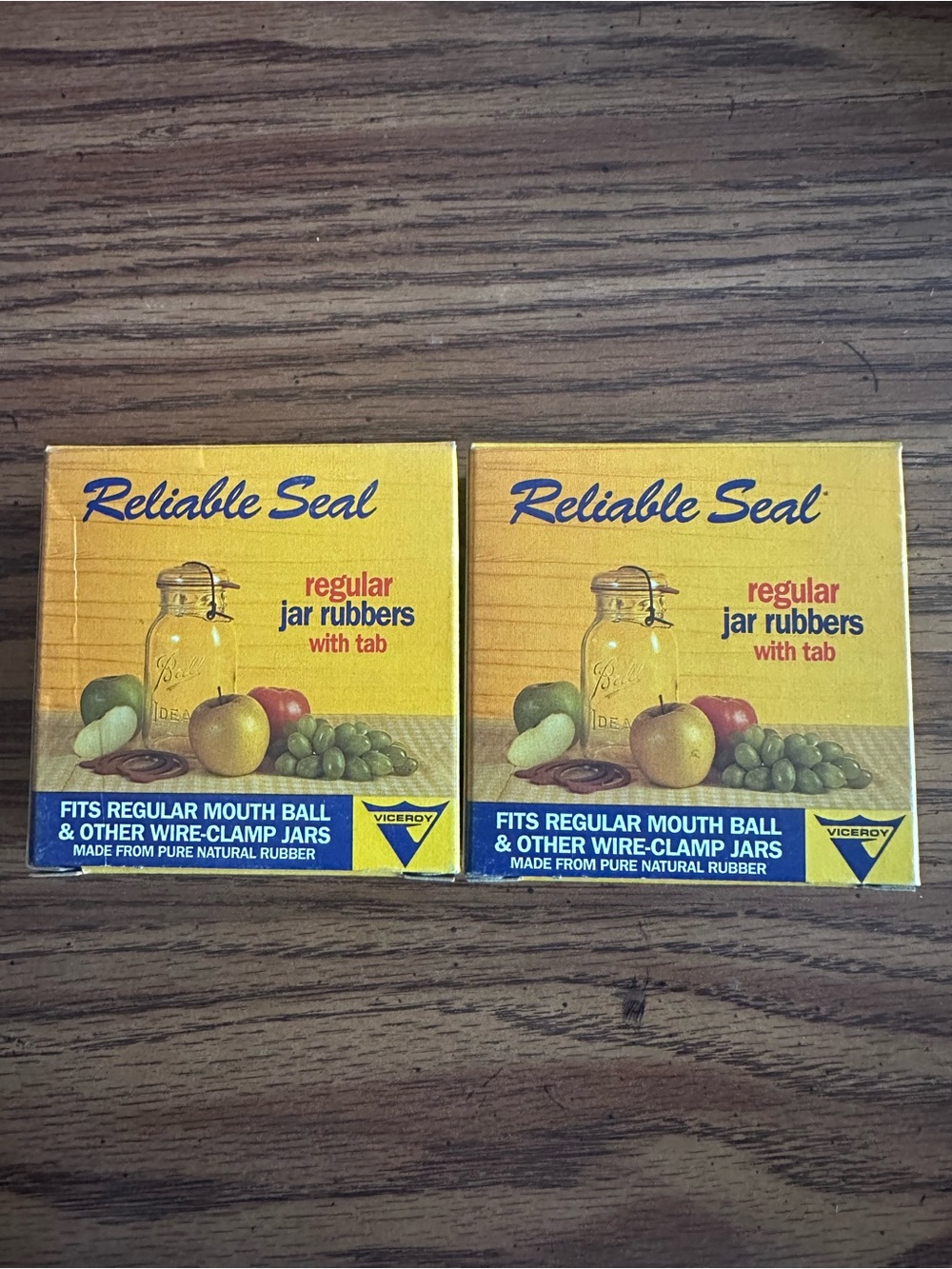 Reliable Seal Regular Jar Rubbers with Tab — Yellow (2 Pack)